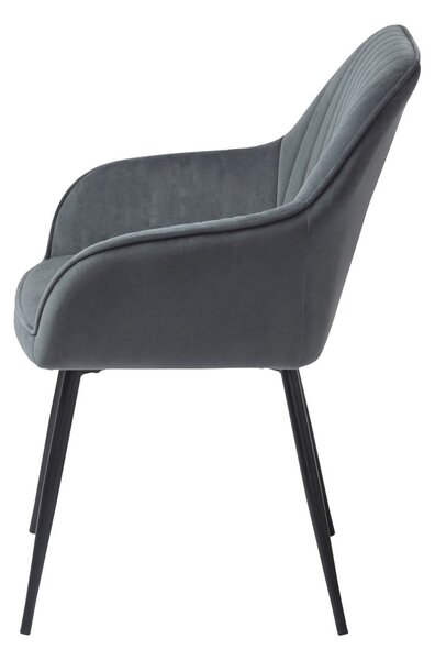 Sivé čalúnené jedálenské kreslá v súprave s podrúčkami 2 ks Nolan Stripe – Unique Furniture