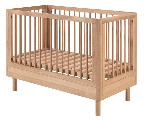 Postieľka z dubového dreva s nastaviteľnou výškou 60x120 cm v prírodnej farbe Forrest – Vipack