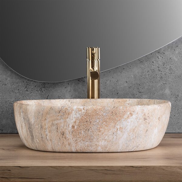 Rea Amelia, umývadlo na dosku 480x345x135 mm, imitácia kameňa Savana Matt, REA-U3000