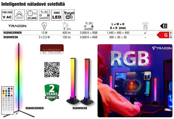Inteligentné rohové náladové RGBW svietidlo (RGBWCORNER)