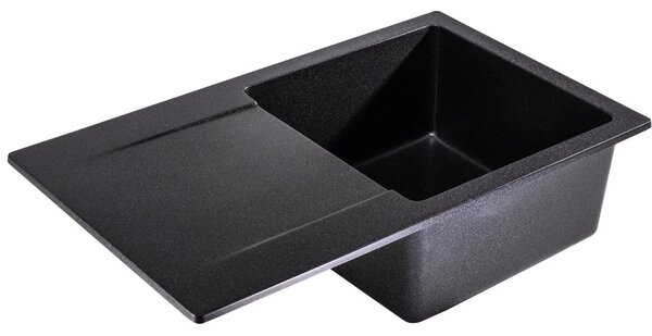Sink Quality Ferrum, kuchynský granitový drez 770x450x190 mm + sifón, čierna škvrnitá-BROCADE, SKQ-FER.B.1KDO.X