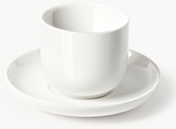 Porcelánové šálky na espresso's podšálkami Nessa, 4 ks
