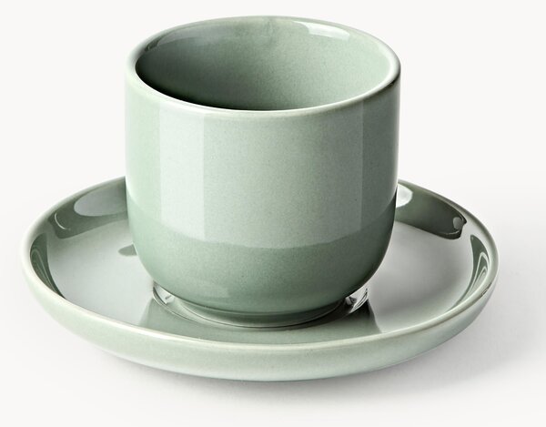 Porcelánové šálky na espresso's podšálkami Nessa, 4 ks
