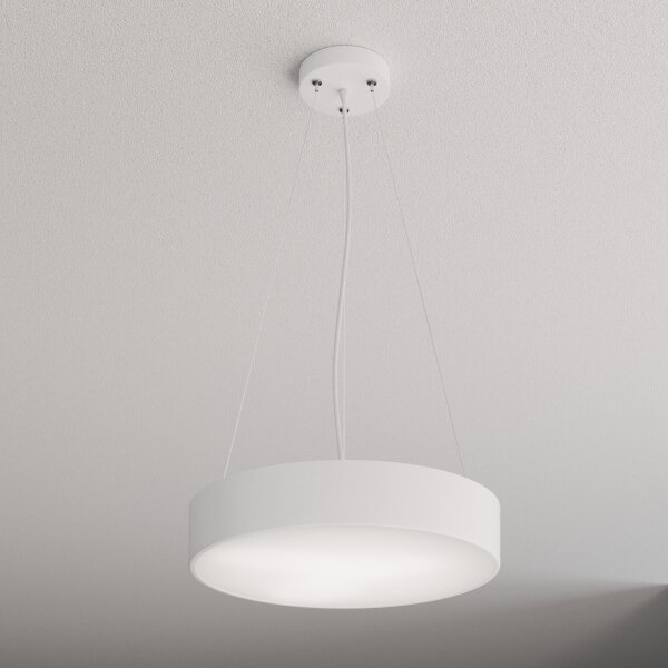 Luster na lanku CLEO 3xE27/24W/230V pr. 40 cm biela