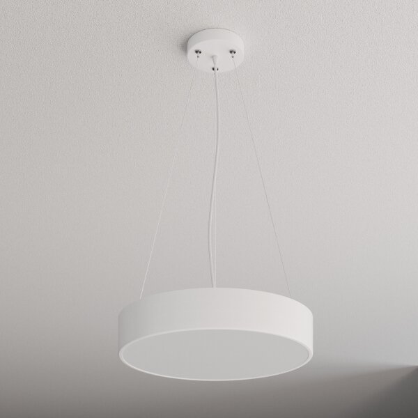 Luster na lanku CLEO 3xE27/24W/230V pr. 40 cm biela