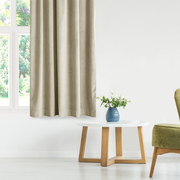 Hnedý/béžový zamatový dimout záves 140x245 cm Eyelets – Restilo