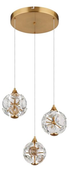Globo 16047-3H - LED závesný luster na lankách VIRINA LED/24W/230V 3000K zlatý