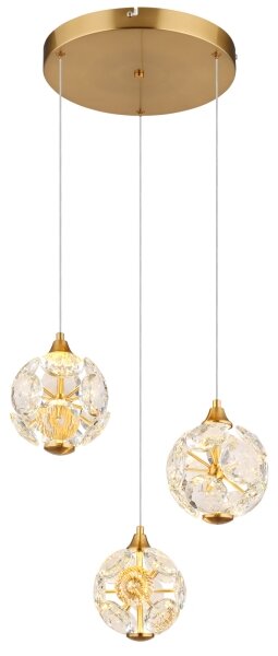 Globo 16047-3H - LED závesný luster na lankách VIRINA LED/24W/230V 3000K zlatý