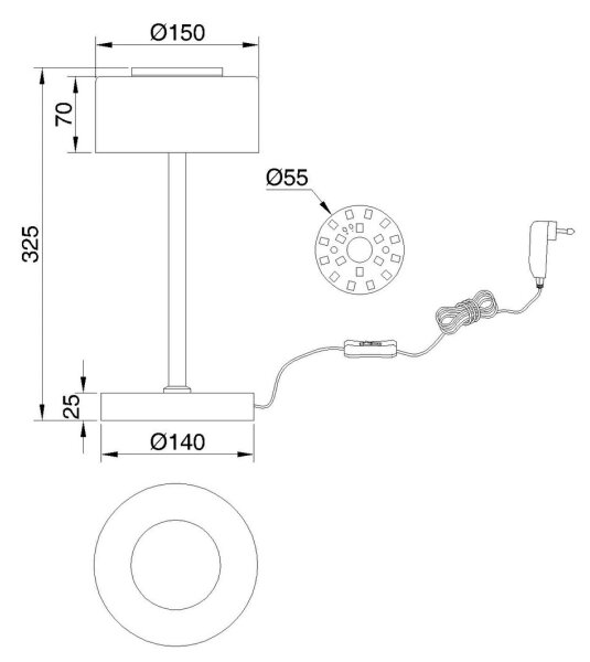Globo 16024T - LED stolná lampa BELINDA LED/6W/230V