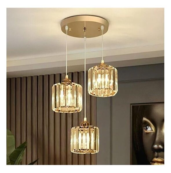 Luster na lanku BELLA 3xE27/40W/230V zlatý