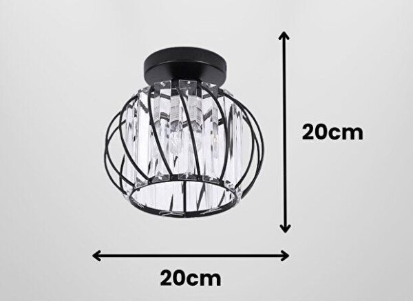 Stropné svietidlo BELLA 1xE27/40W/230V priemer 20 cm čierne