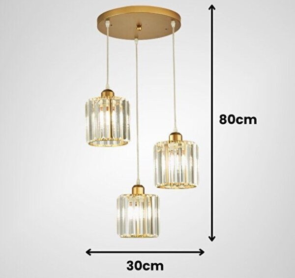 Luster na lanku BELLA 3xE27/40W/230V zlatý