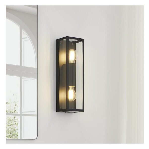 Eglo 33856 - Vonkajšie nástenné svietidlo ALAMONTE 2xE27/60W/230V IP44 čierna