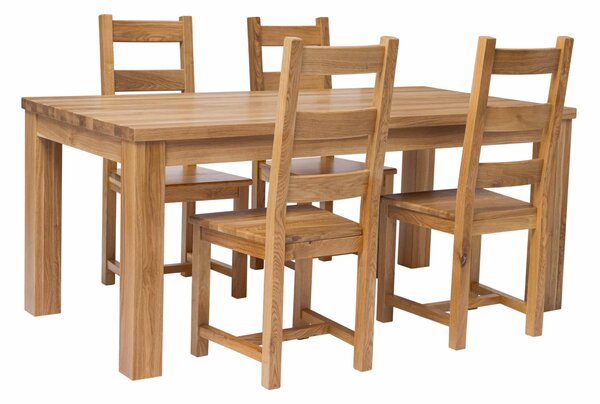 Jedálenský stôl Korund dub lakovaný (vrchná doska 4 cm) - 1400x900x40 mm