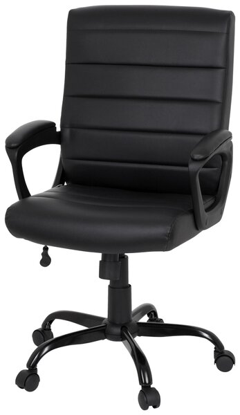 OTOČNÁ STOLIČKA, vzhľad kože, čierna MID.YOU - Online Only kancelárie, Online Only