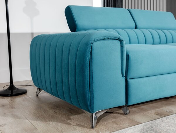Rohová sedačka s rozkladom a úložným priestorom Lacante P - tmavozelená