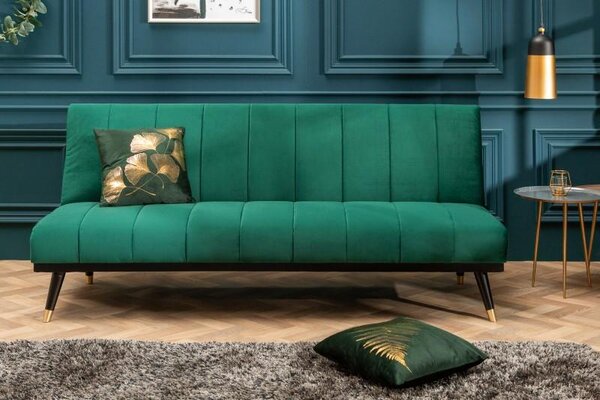Invicta Interior - Elegantná 3-miestna pohovka PETIT BEAUTÉ 180 cm smaragdovo zelená zamat