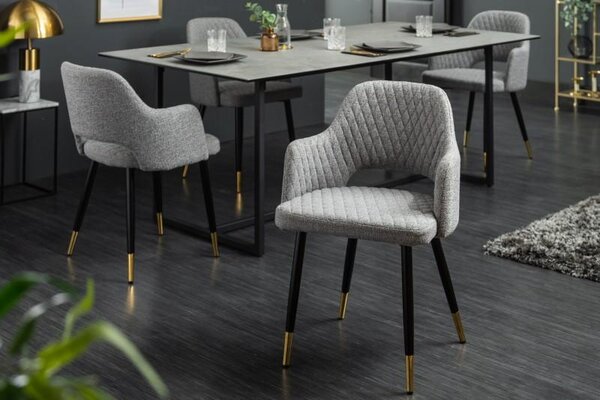Invicta Interior - Elegantná stolička PARIS svetlo šedá