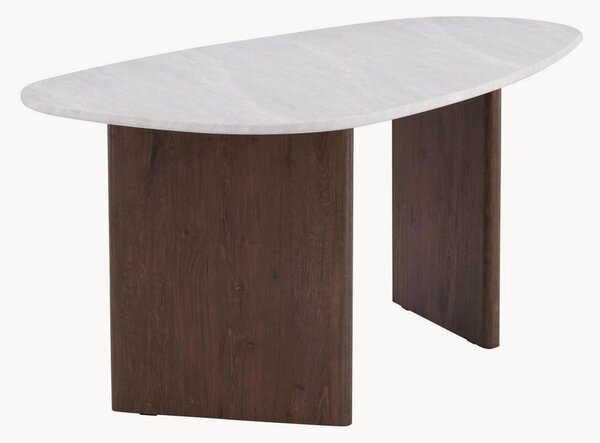 Oválny jedálenský stôl v drevenom a kamennom vzhľade Grönvik, 180 × 75 cm