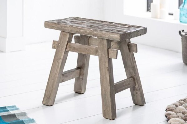 Invicta Interior - Masívna stolička HEMINGWAY 50 cm šedá, mahagónové drevo