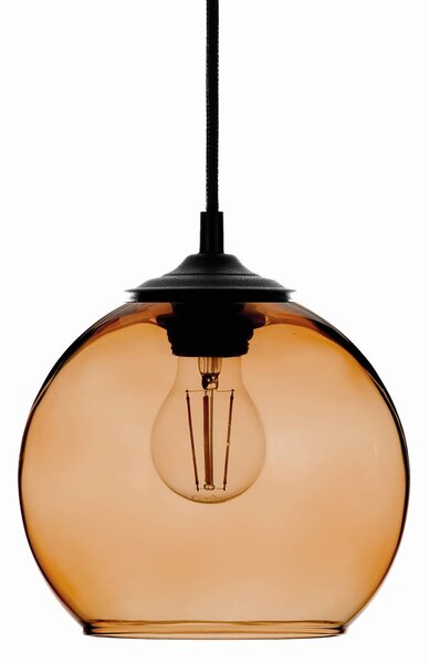 Závesná lampa Ball tienidlo guľa jantárová Ø 20 cm