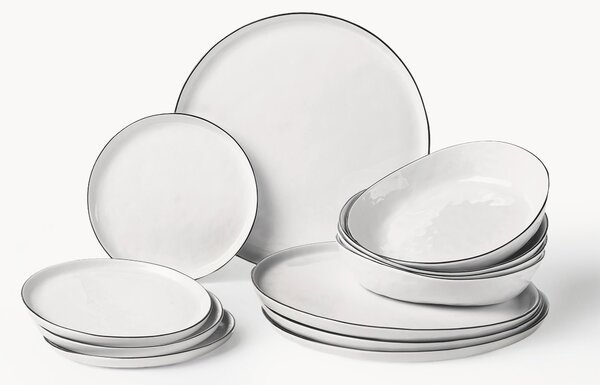 Ručne vyrobená porcelánová súprava riadu Salt, 4 osoby, 12 ks