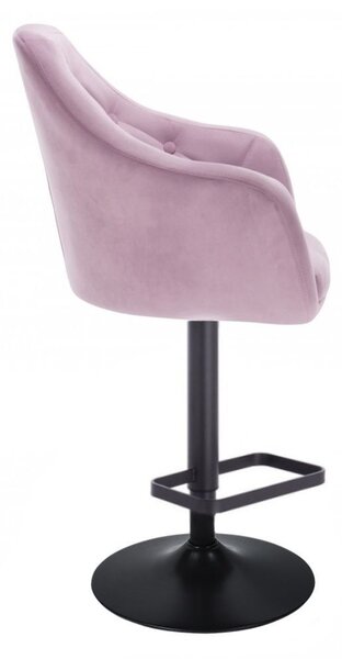 LuxuryForm DESIGN Barová stolička ANDORA VELUR na čiernom tanieri - levanduľa
