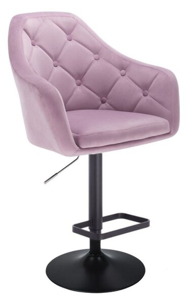 LuxuryForm Barová stolička ANDORA VELUR na čiernom tanieri - fialová
