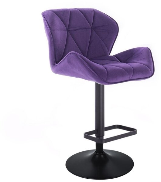 LuxuryForm Barová stolička MILANO VELUR na čiernom tanieri - fialová