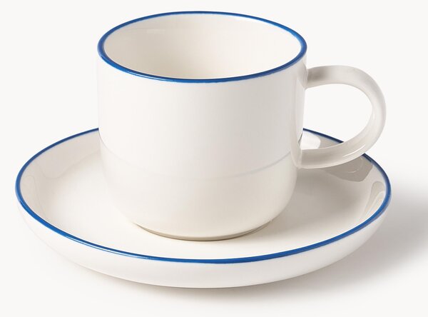 Porcelánové šálky na espresso's podšálkami Facile, 2 ks