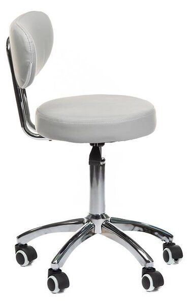 LuxuryForm DESIGN Stolička BERGAMO na strieborné podstave s kolieskami - šedá