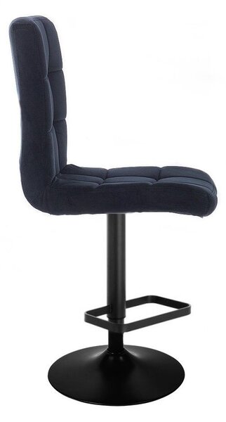 LuxuryForm DESIGN Barová stolička TOLEDO VELUR na čiernom tanieri - čierna