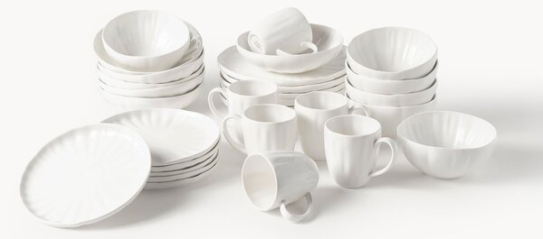 Porcelánová súprava riadu's embosovaným vzorom Sali, 6 osôb, 30 ks