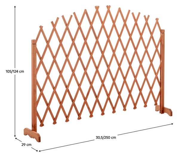 KONDELA Mriežková zástena, hnedá/drevo, 250 cm, KEJLY