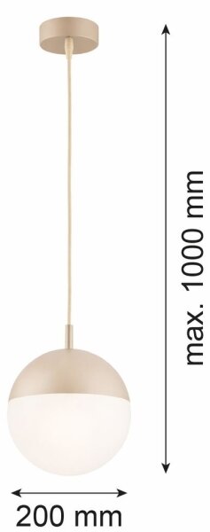 Argon 9001 - Vonkajšie závesné svietidlo na lanku LIV 1xE27/15W/230V IP44 béžové