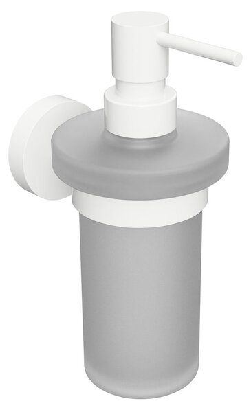 Sapho X-ROUND WHITE dávkovač mydla, mliečne sklo, 230ml, biela