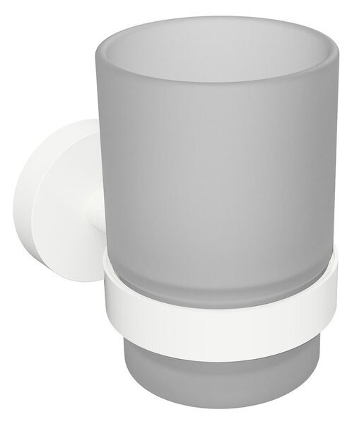 Sapho, X-ROUND WHITE pohár závesný, mliečne sklo, biela mat, XR903W