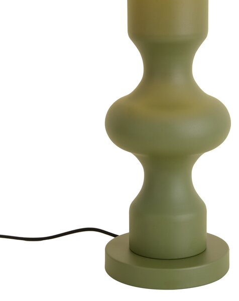 Retro stolná lampa zelená s látkovým tienidlom - Captain