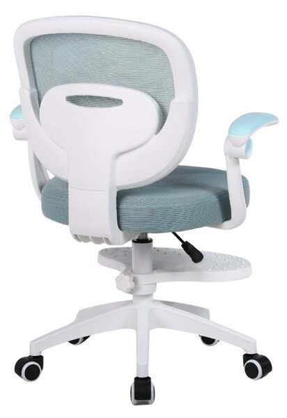 Detská otočná stolička Neoseat JUNI 008 s podnožou — látka, modrá