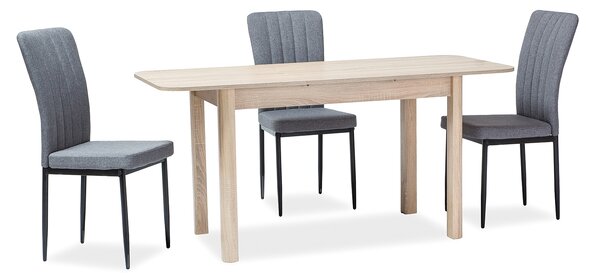 NovýNábytok.sk Rozkladací jedálenský stôl 105-140 cm Daniel (dub sonoma + dub sonoma) (pre 4 až 6 osôb). Vlastná spoľahlivá doprava až k Vám domov. 1050100