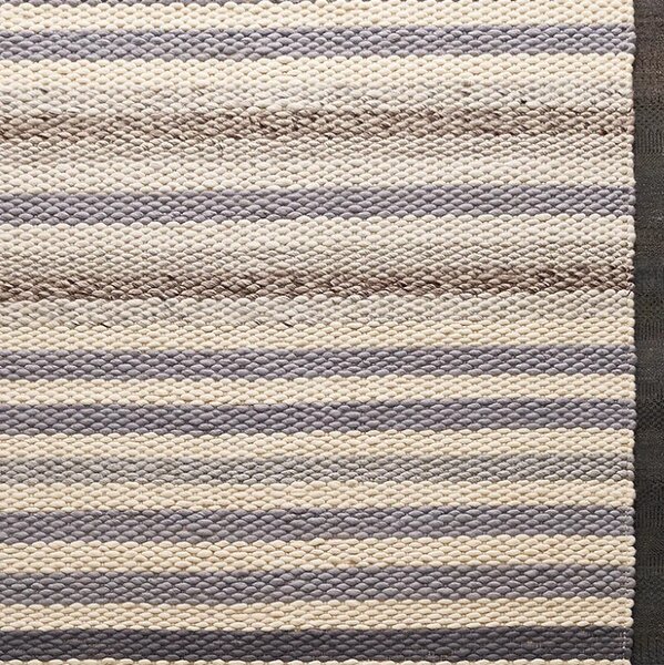 Diamond Carpets India , Ručne viazaný kusový koberec MCK Strop DE 2263 Pastel Brown Mix, 80x150, čiernobiela, obývacia izba