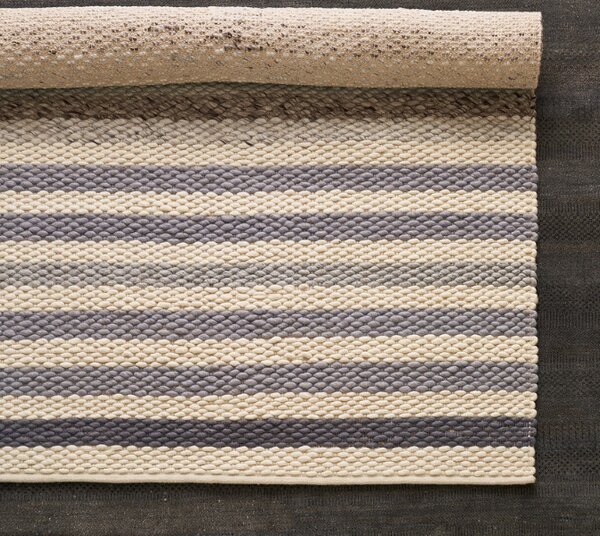 Diamond Carpets India , Ručne viazaný kusový koberec MCK Strop DE 2263 Pastel Brown Mix, 80x150, čiernobiela, obývacia izba