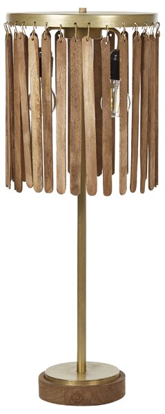 Stolná lampa tmavé mangové drevo mosadzné železo klasický dizajn moderné dekorácie osvetlenie