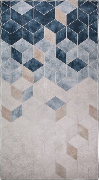 Tmavomodro-krémový prateľný koberec 230x160 cm - Vitaus
