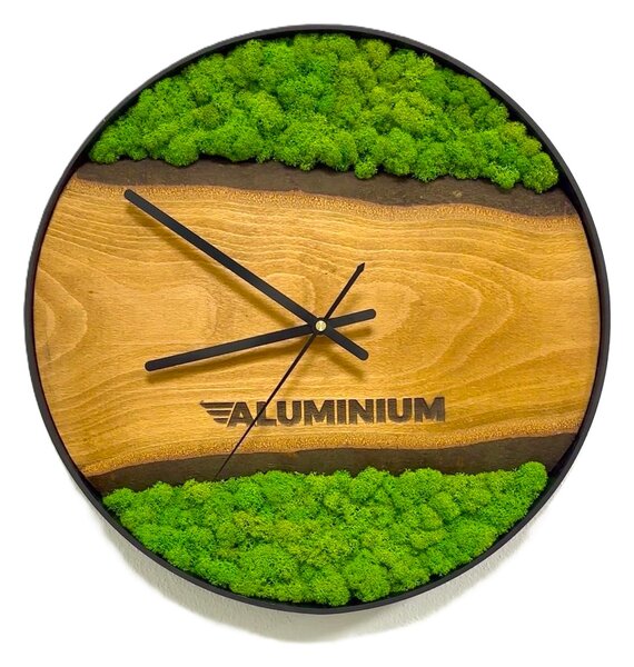 Machové hodiny s gravírovaným logom Veľkosť rámu: 40cm