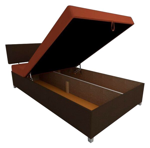 Polohovacia váľanda s úložným priestorom 110x200 ORNOVA - červená / čierna