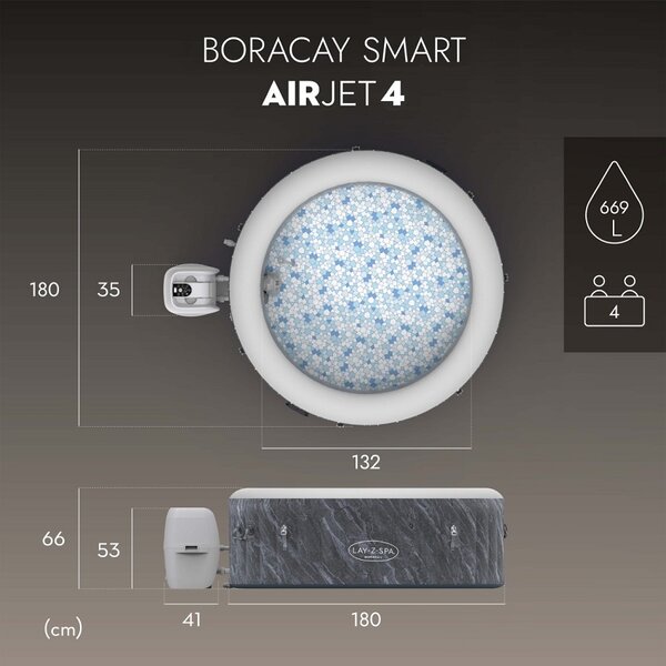 Bestway Lay-Z-SPA Boracay 60175 SMART (Wi-Fi) nafukovacia vírivka