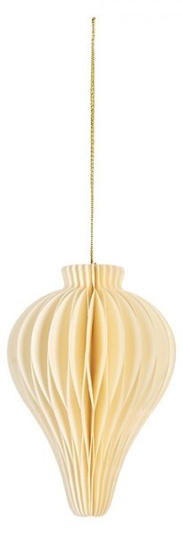 Papierová béžová skladacia vianočná ozdoba banka - Ø 8*10 cm - Clayre & Eef