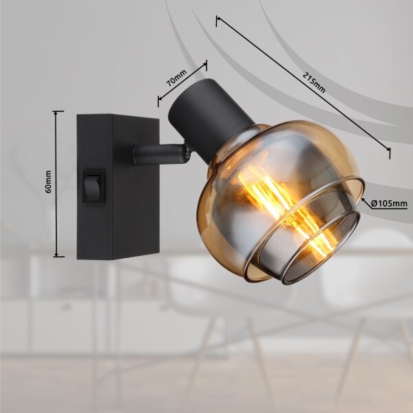 Globo 54309-1B - Nástenné bodové svietidlo TOKKI 1xE14/40W/230V čierne