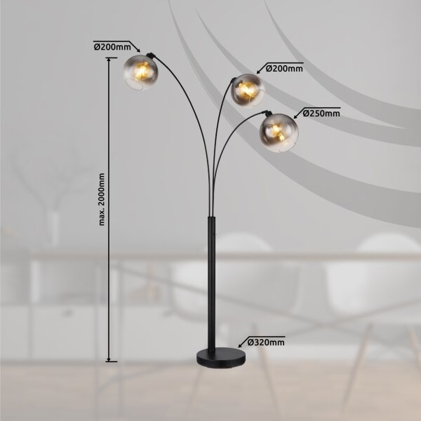 Globo 58227-3B - Stojacia lampa NEWCASTLE 3xE27/60W/230V